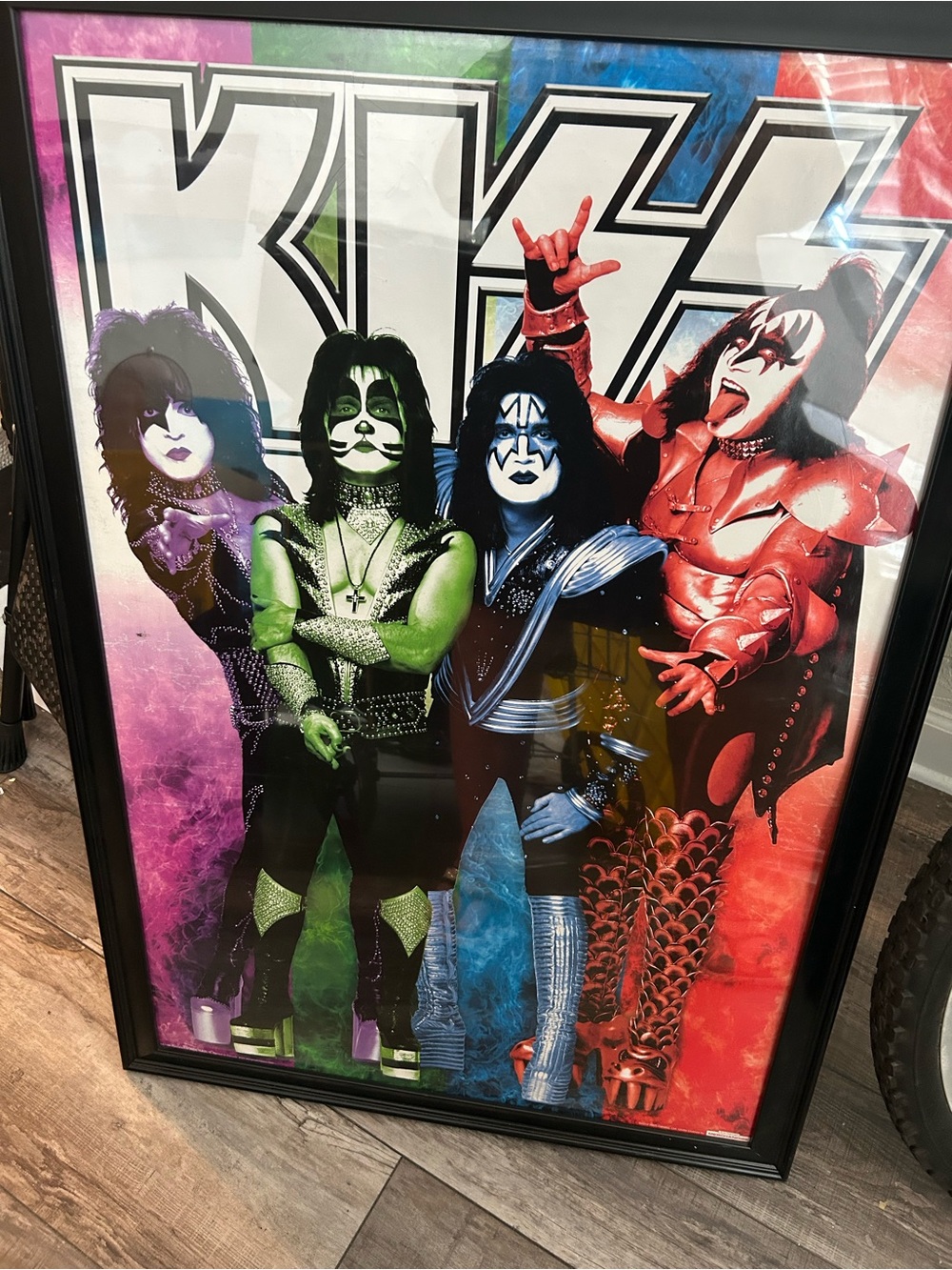 KISS Costume Group Poster Featuring Iconic Band Look Framed - Picture 2 of 5